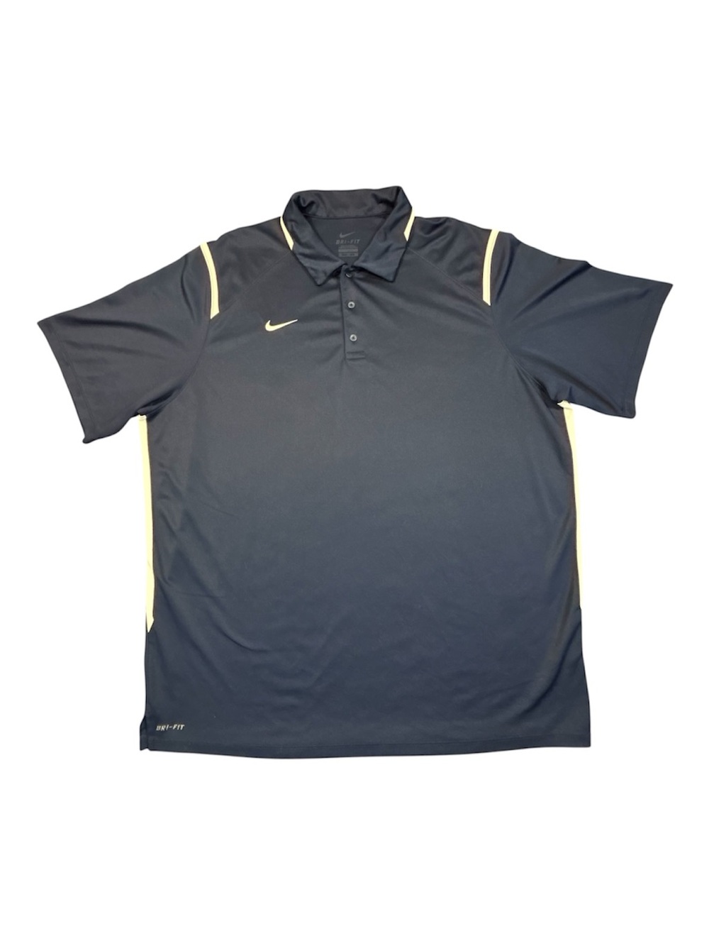 Nike Dri-Fit Polo Shirt Mens XXL Navy Blue Golf Performance Colorblock Athletic